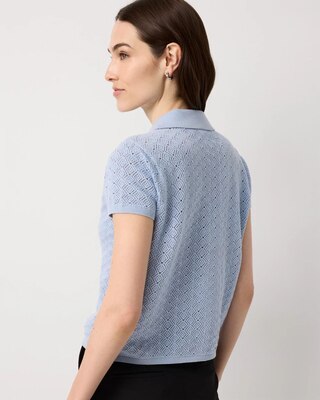 Textured Stitch Collared Cardigan click to view larger image.