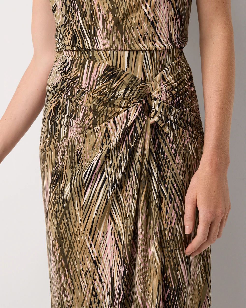 Faux Wrap Midi Skirt click to view larger image.