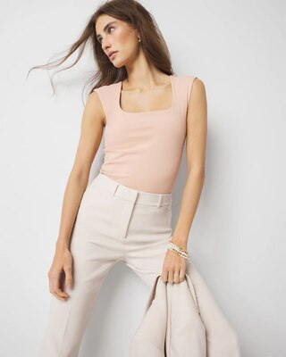 WHBM FORME™ All Ways Stretch Square Neck Top click to view larger image.