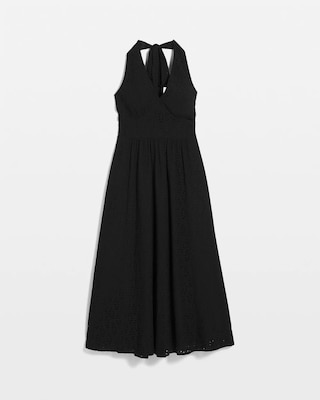 Eyelet Halter Midi Dress click to view larger image.