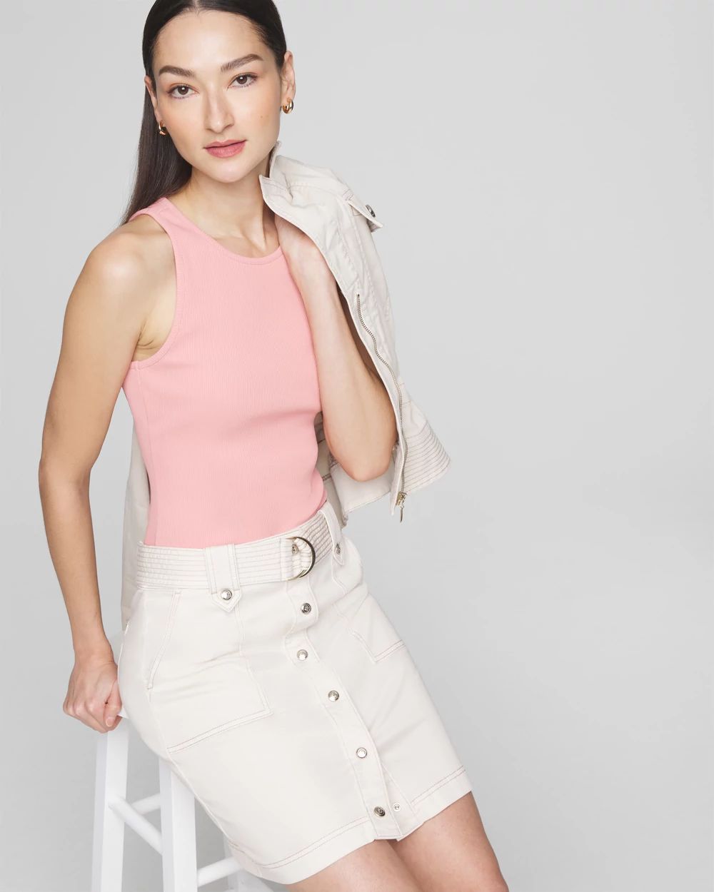 Belted Utility Boot Skirt