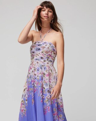 Strapless Ruched Midi Dress