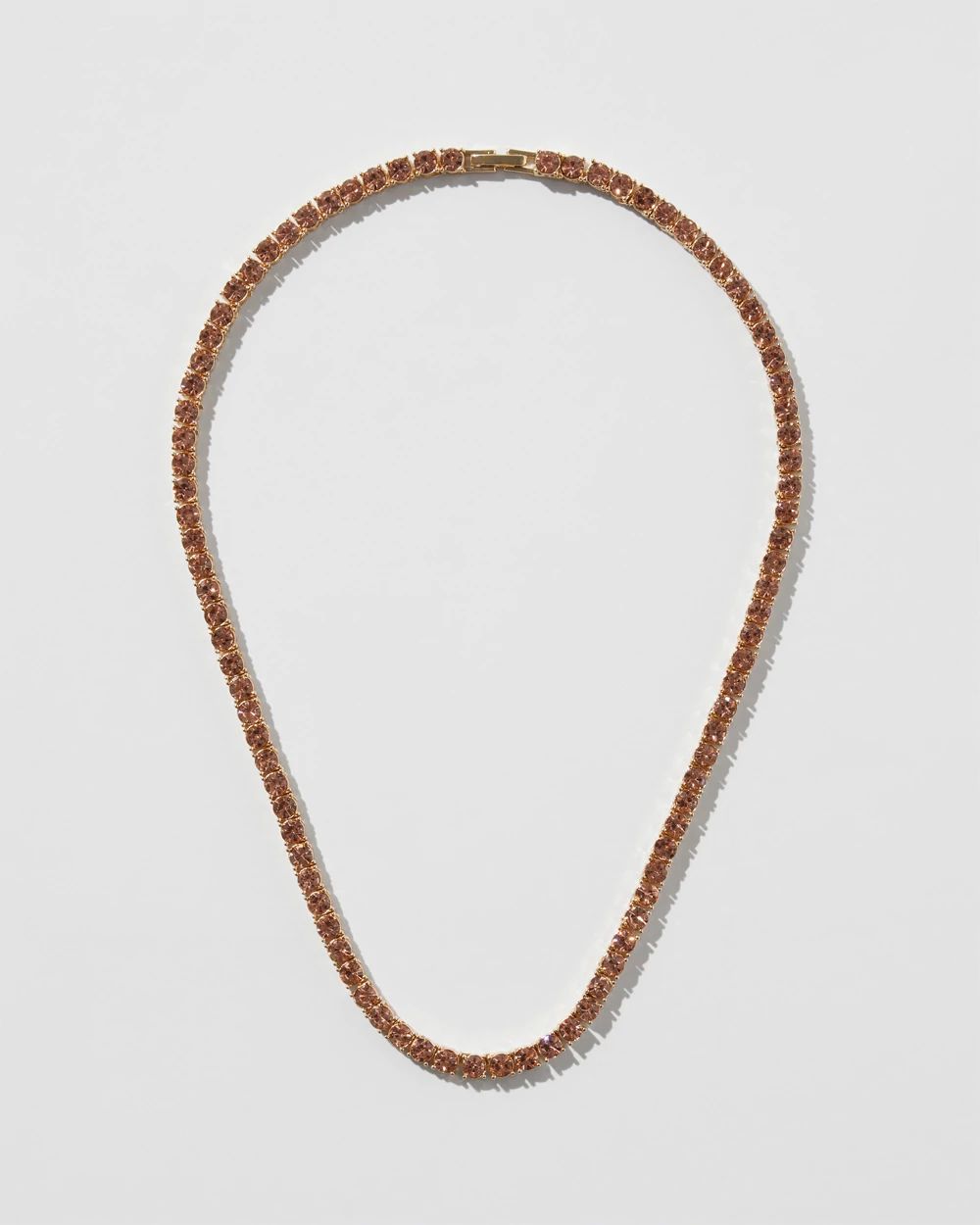 Gold Peach Large Tennis Necklace