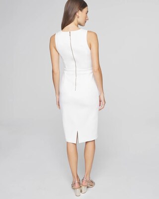 Sleeveless Crest Sheath Dress