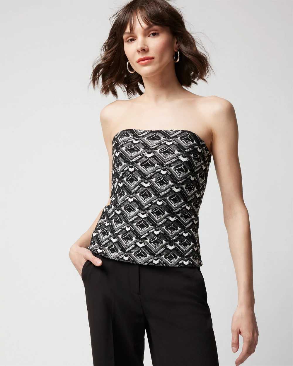 White house black outlet market strapless top