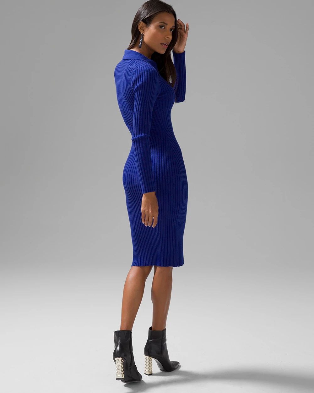 Long Sleeve Rib Sweater Dress