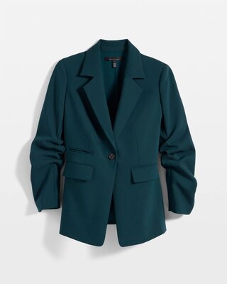 Luxe Stretch Ruched Sleeve Blazer click to view larger image.