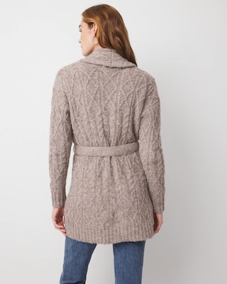 Sequin Cable Knit Sweater Jacket click to view larger image.