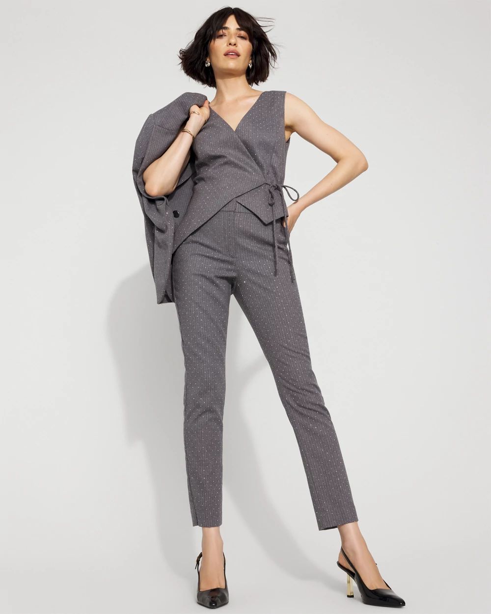 Embellished Elle Slim Ankle Pant