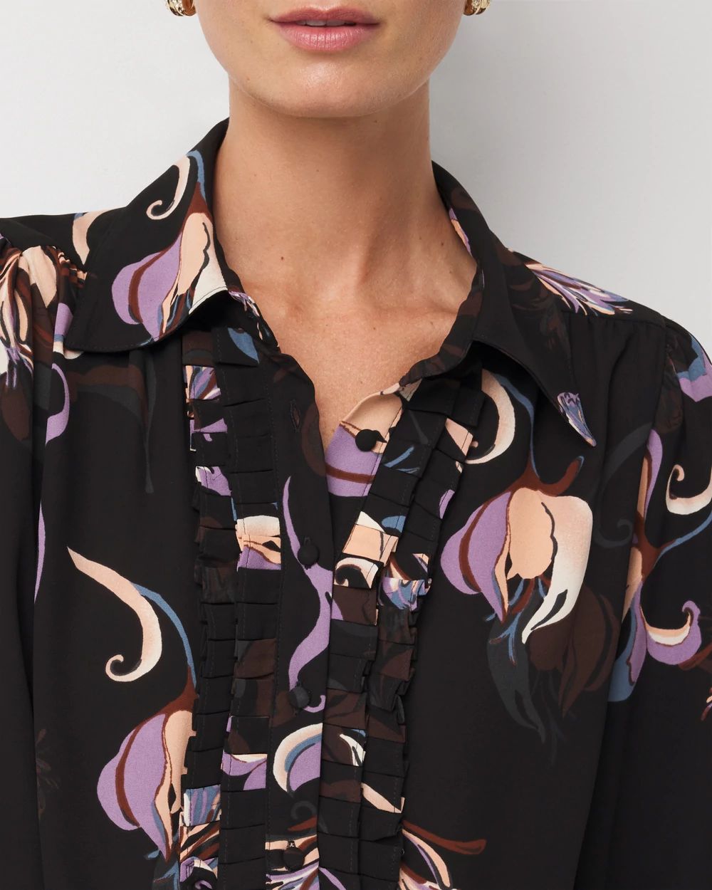 Puff Sleeve Ruffle Shirt