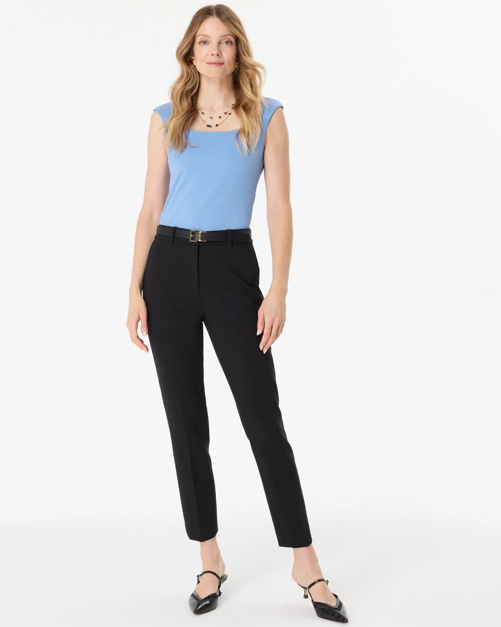 Petite Luxe Stretch High-Rise Elle Slim Ankle Pant