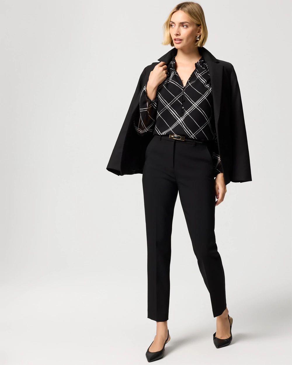 Petite Luxe Stretch High-Rise Elle Slim Ankle Pant