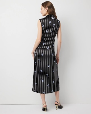 Drape Front Satin Midi Dress click to view larger image.