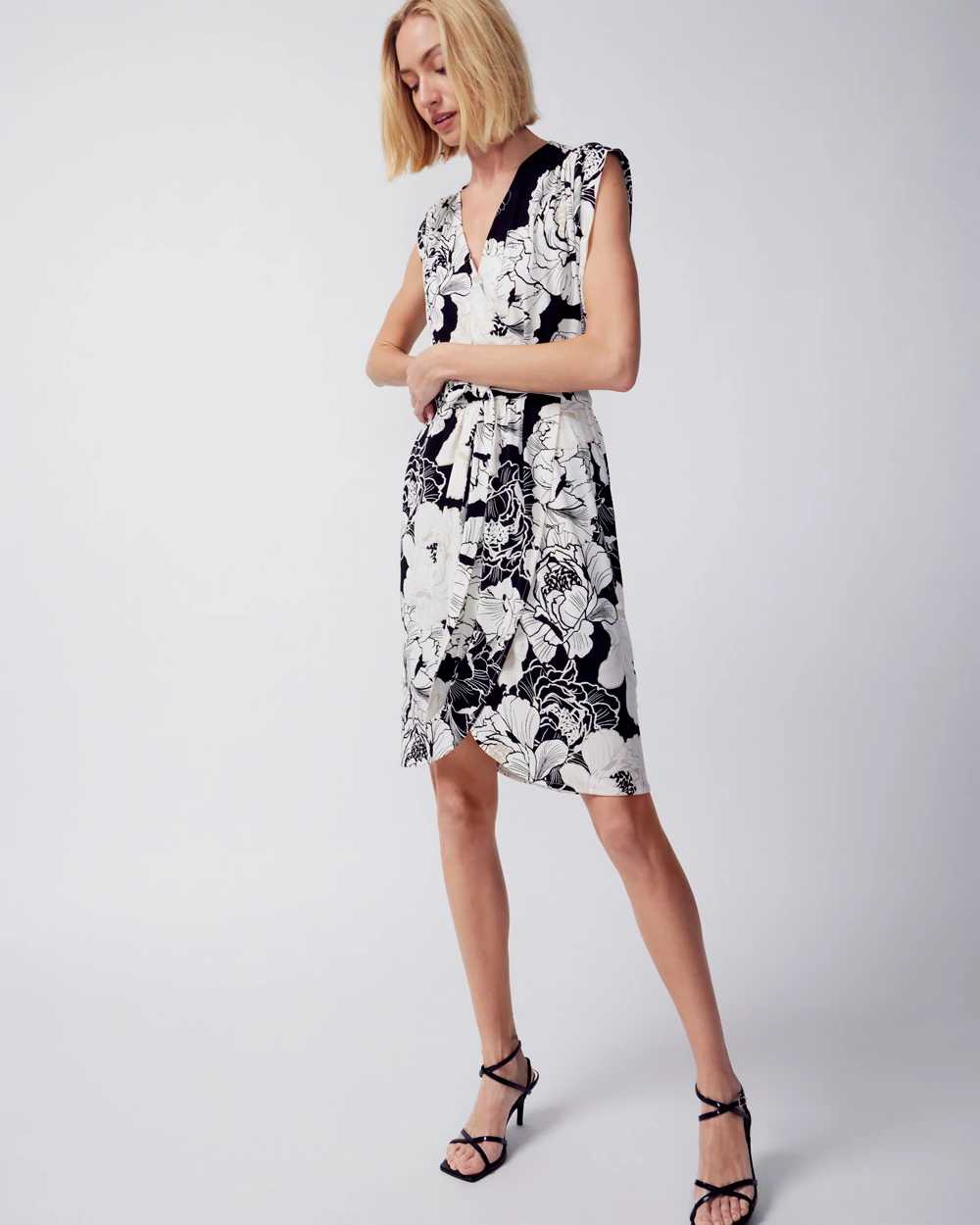 Matte Jersey Surplice Tie Sheath Dress