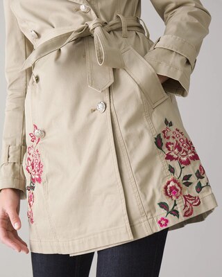 Embroidered Trench Coat