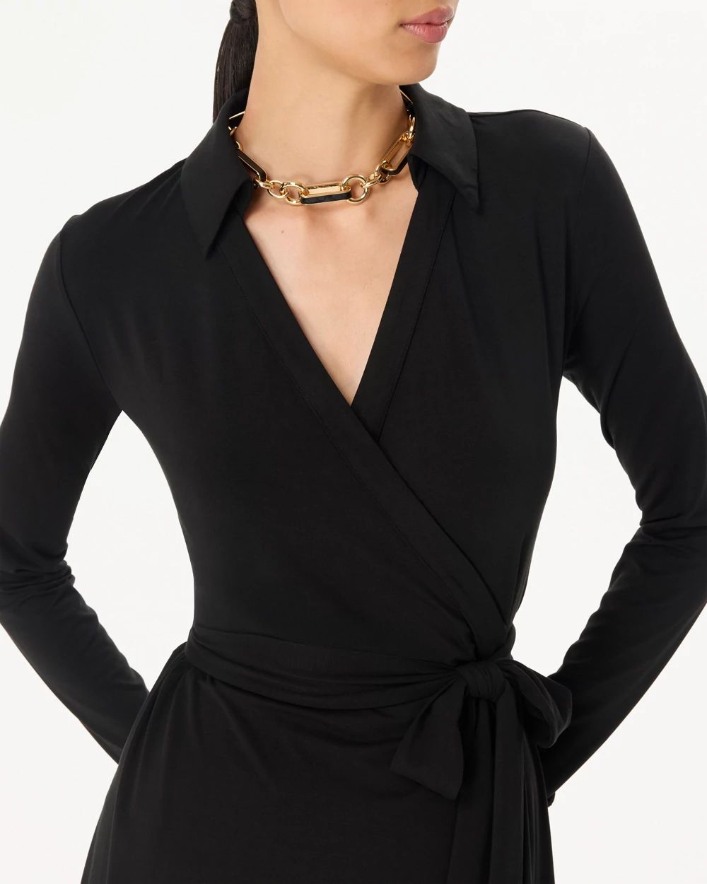 Collared Wrap Dress click to view larger image.