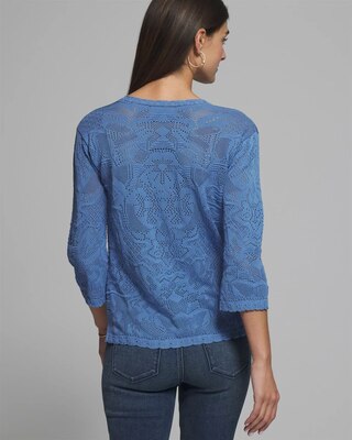 Outlet WHBM Pointelle Notch Neck Pullover