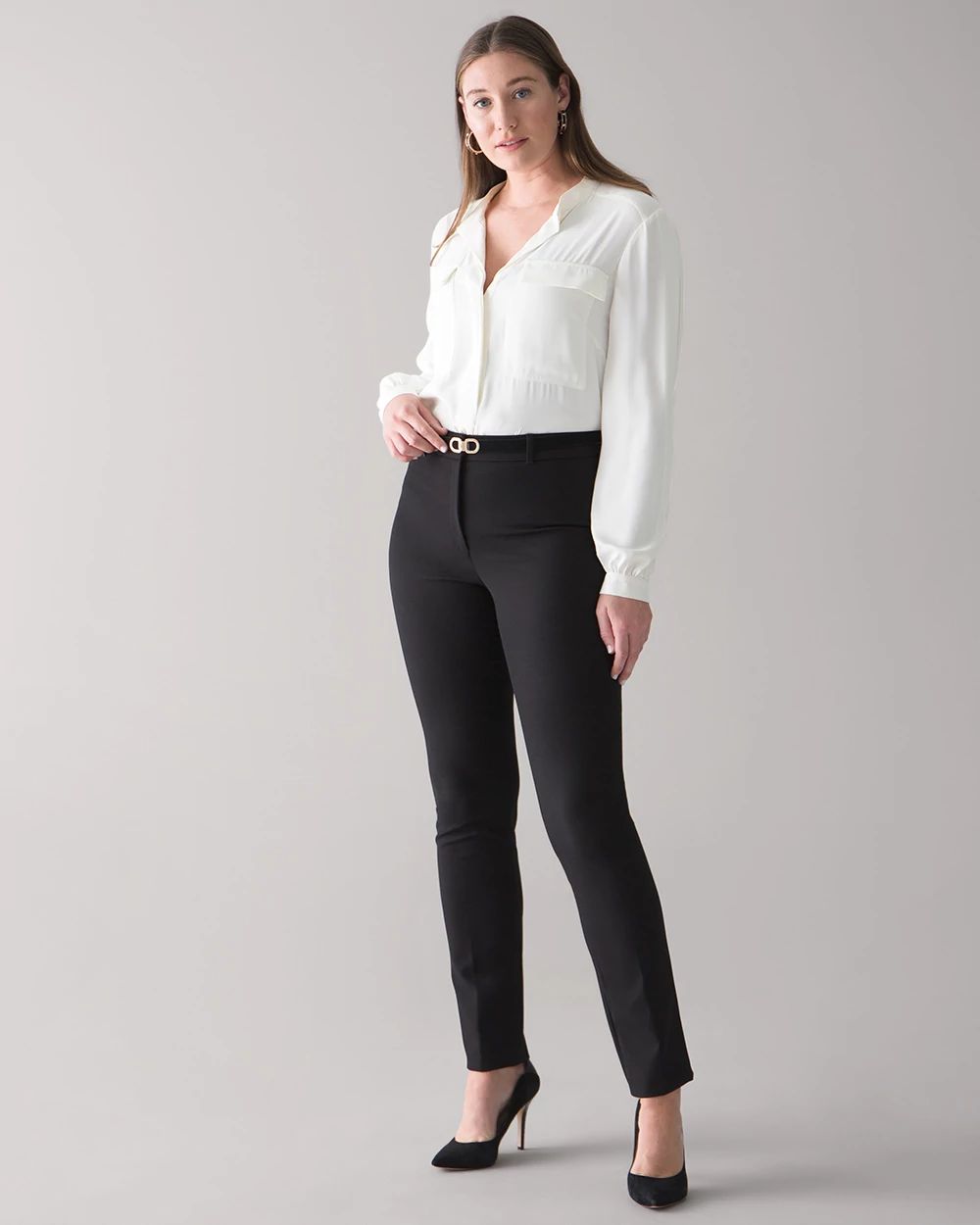 WHBM® Elle Slim Trouser Comfort Stretch Pants click to view larger image.