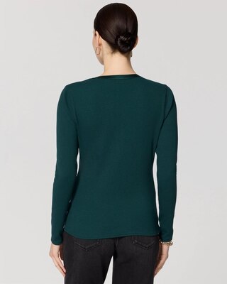 Satin Trim Henley Top click to view larger image.