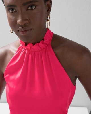Ruffle Neck Halter Top