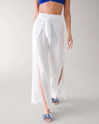 Tie-Front Wrap Beach/Swim Pants