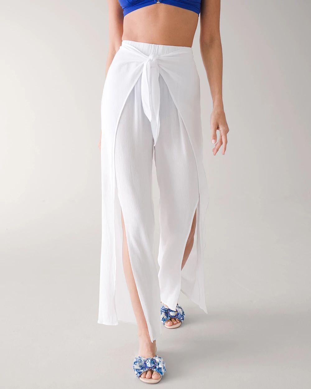 Tie-Front Wrap Beach/Swim Pants