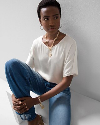 Short-Sleeve Woven Dolman