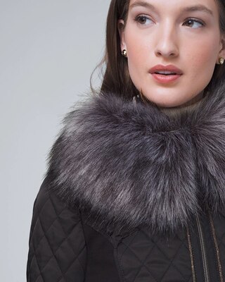 Puffer Jacket with Removable Faux Fur Collar