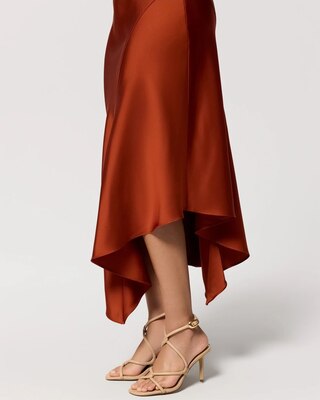 Petite Satin Midi Slip Skirt click to view larger image.