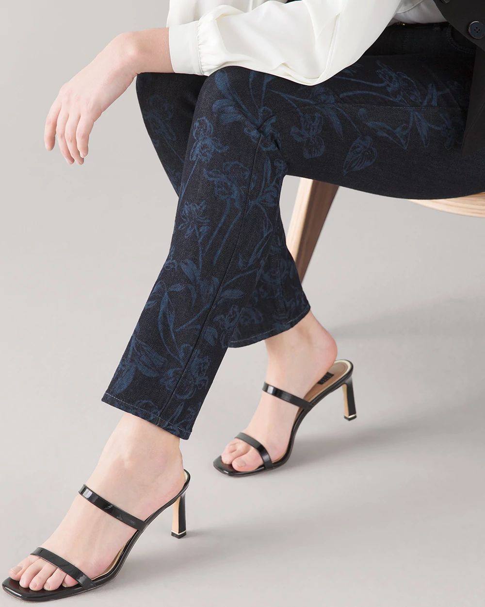 Curvy High-Rise Sculpt Floral Slim Jeans