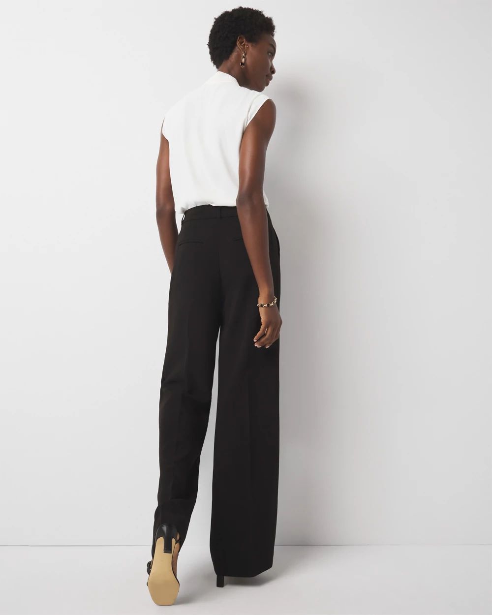 Petite Pleated Wide Leg Pant