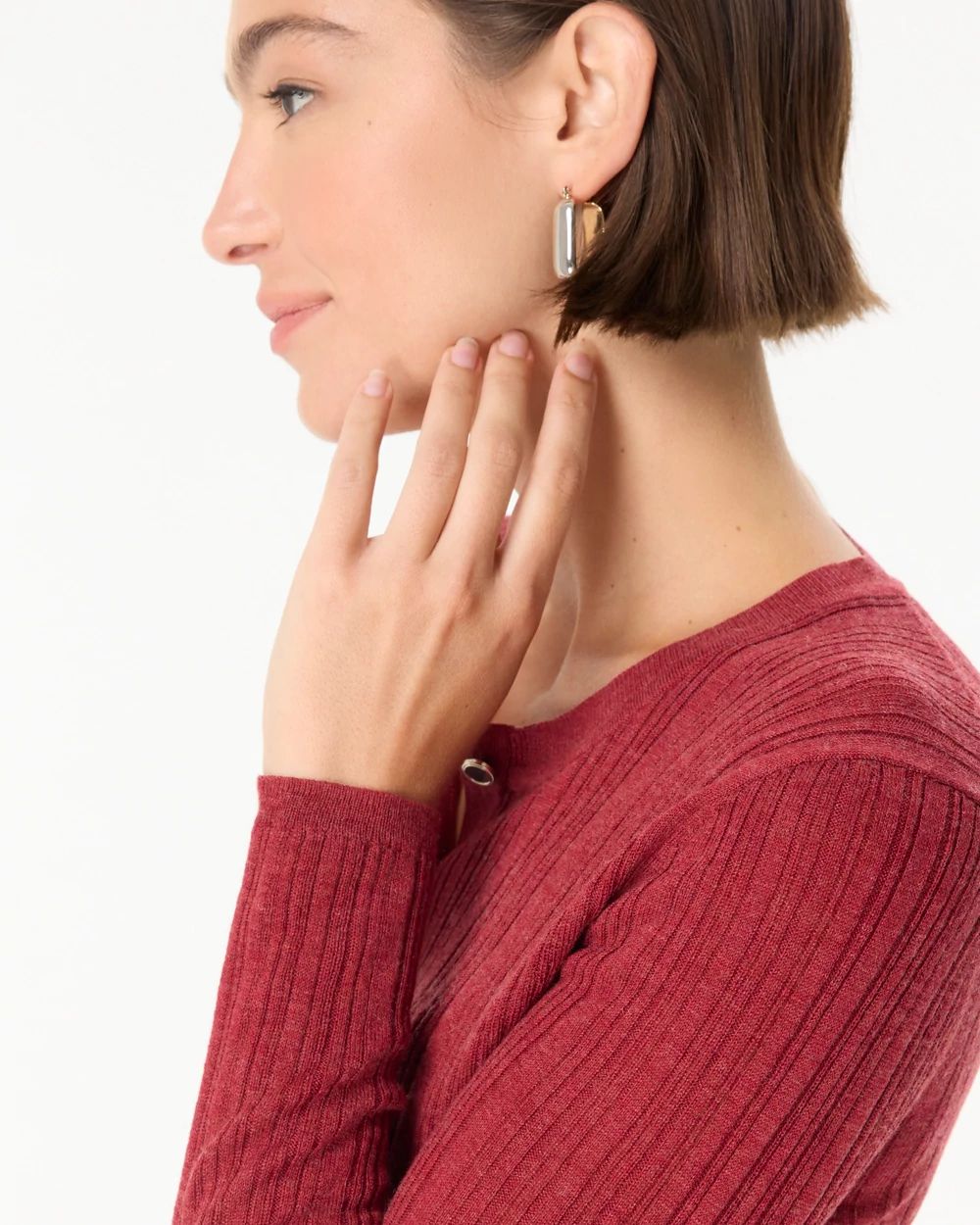Ribbed Henley Sweater click to view larger image.