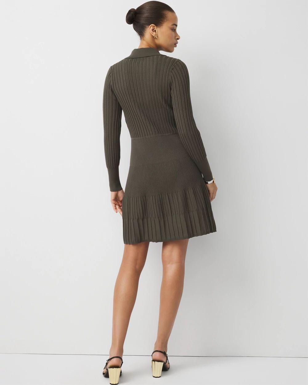 Petite Long Sleeve Sweater Dress click to view larger image.