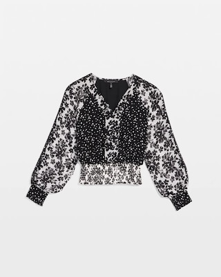 Smocked Waist Chiffon Blouse click to view larger image.