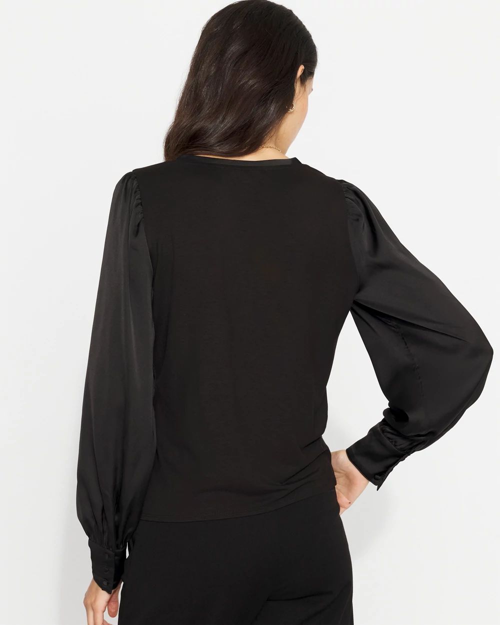 Knit Mix Satin Top