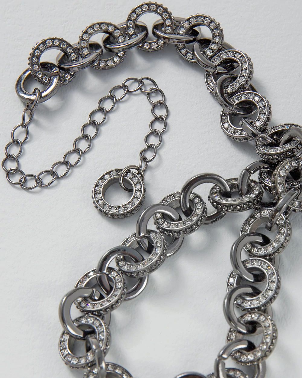 Hematite Pavé Link Necklace