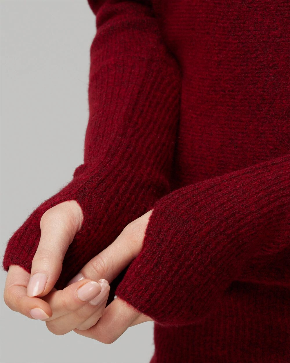 Asymmetrical Shoulder Pullover Sweater - image 3