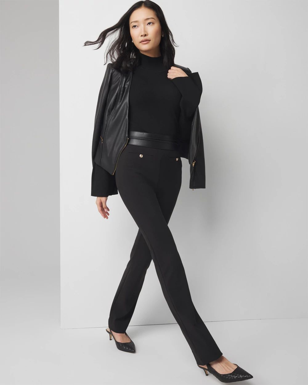 High-Rise Scuba Bootcut Pants click to view larger image.