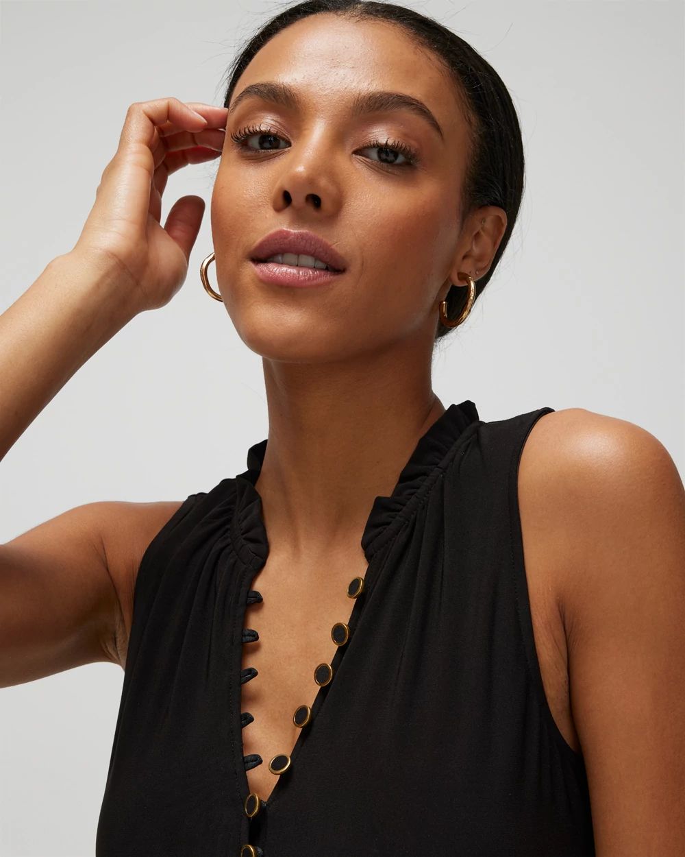 Matte Jersey Button-Front Tank