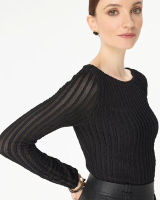 Textured Long Sleeve Top