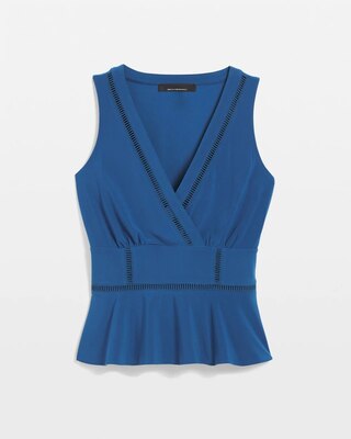 Matte Jersey Ladder Trim Peplum Top
