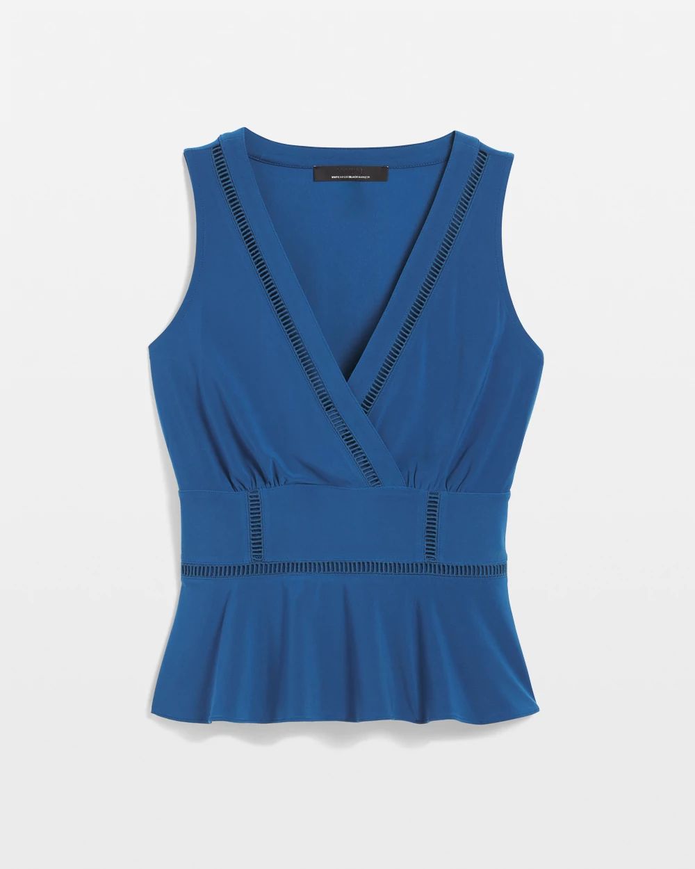 Matte Jersey Ladder Trim Peplum Top