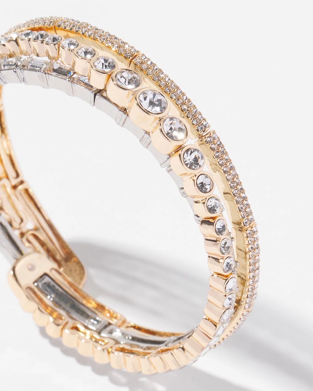 Mixed Metal Crystal Bracelet