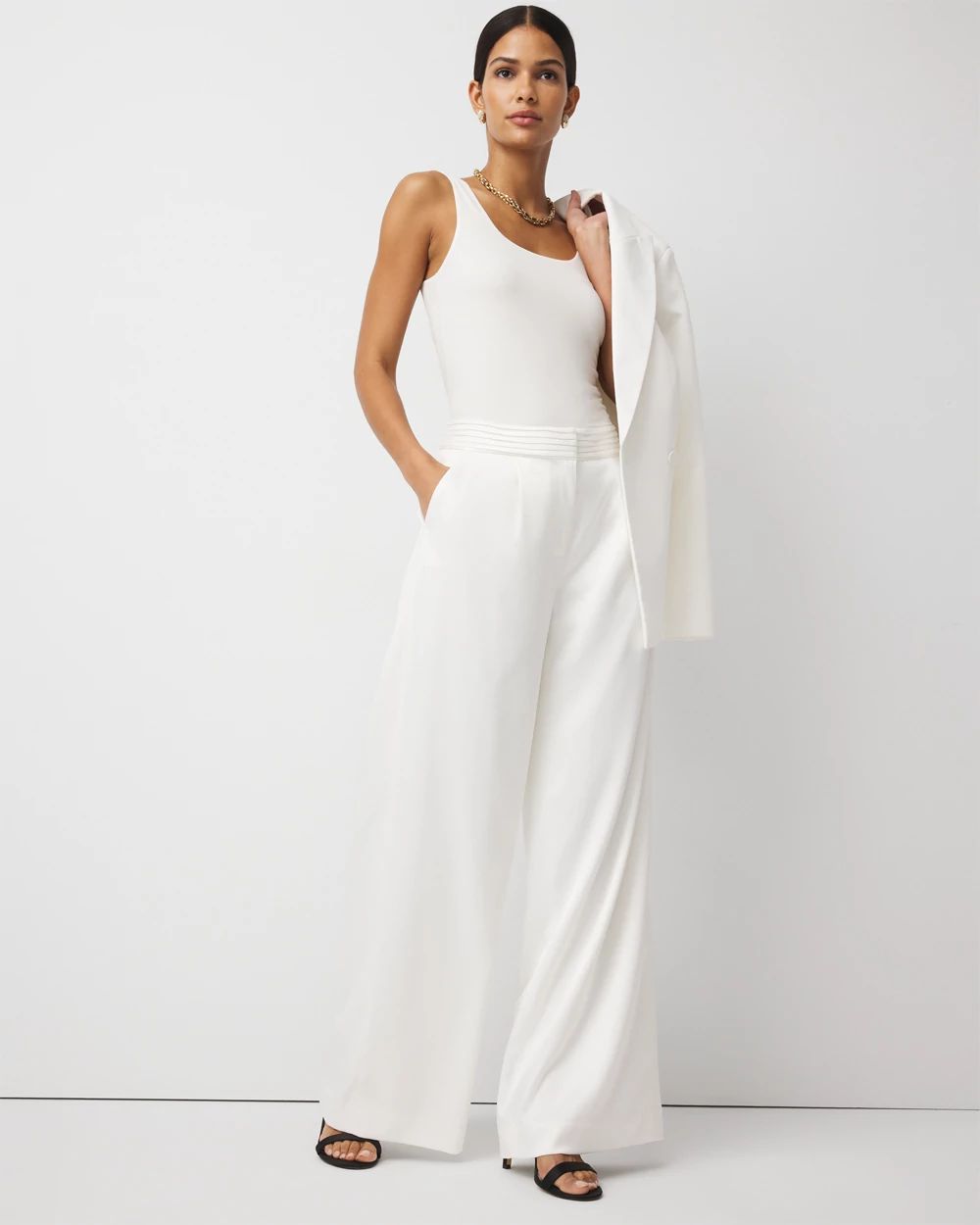Petite Satin Ultra Wide Leg Pant