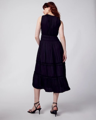 Satin Surplice Midi Dress
