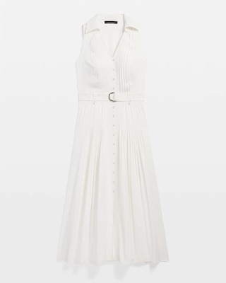 Sleeveless Utility Collar Midi Dress