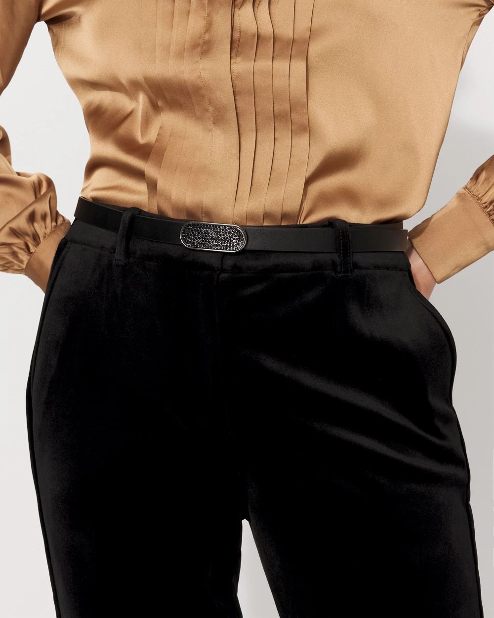 Pavé Buckle Skinny Belt click to view larger image.