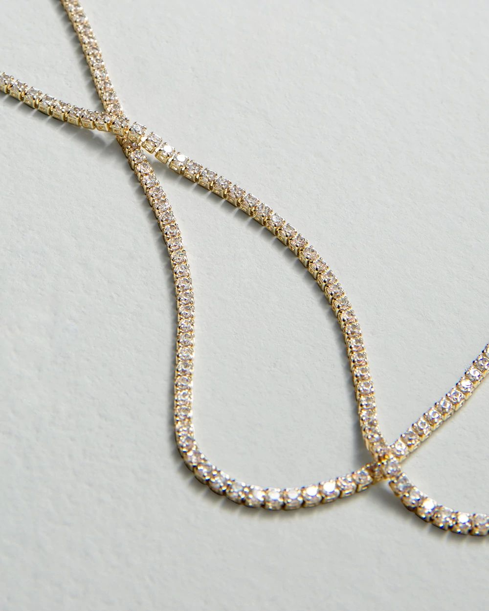 Gold Crystal Tennis Necklace