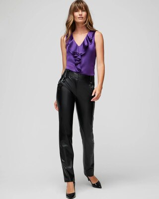 Satin Ruffle Front Shell