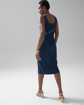 Denim Blue Knit Midi Dress